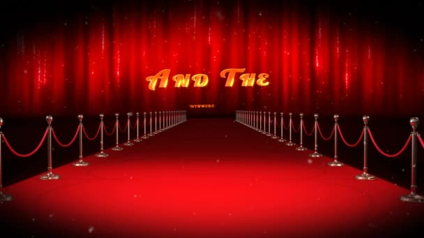 Animation Text Winners Red Carpet Venue Entertainment Awards Ceremony Event — Stock Video