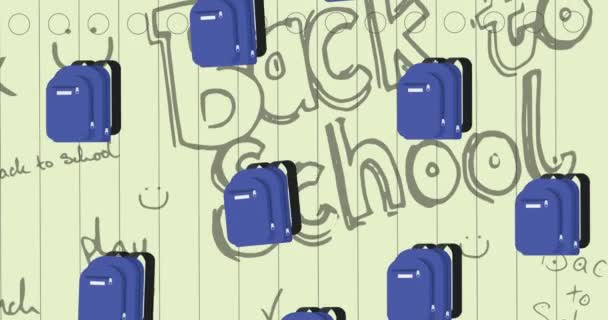 Animation Des Schultextes Über Schulsymbole Bildungs Entwicklungs Und Lernkonzept Digital — Stockvideo