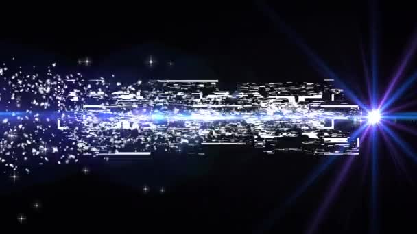 Animation Von Highscore Text Über Lichtern Und Sternen Auf Dunklem — Stockvideo