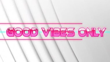 İyi vidlerin animasyonu sadece pembe metalik metinlerle, beyaz üzerine neon çizgiler. Video oyunu, eğlence ve dijital arayüz kavramı dijital olarak oluşturuldu.