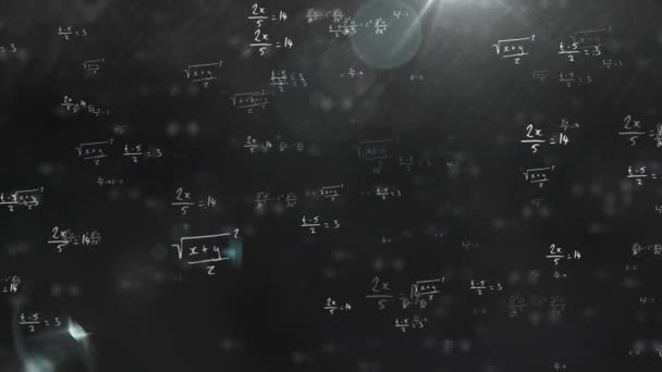 Animasi Gambar Dan Rumus Matematika Atas Lampu Dengan Latar Belakang — Stok Video