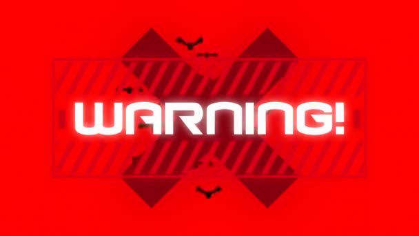 Vörös Kereszt Denevérek Feletti Szöveges Figyelmeztetés Animációja Piroson Globális Covid — Stock videók