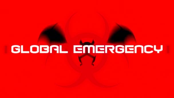 문자의 세계적 상황의 애니메이션붉은 생물학적 위험의 세계적 전염병 디지털 비디오 — 비디오