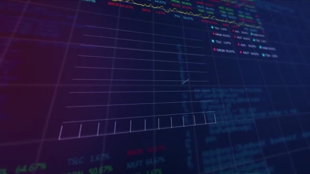 Animazione Delle Statistiche Dell Elaborazione Dei Dati Finanziari Attraverso Rete — Video Stock