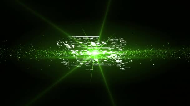 Animación Wow Texto Sobre Luces Verdes Sobre Fondo Negro Concepto — Vídeo de stock