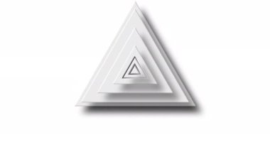 Animation of grey triangle layers pulsating on white background. pattern, colour and movement concept digitally generated video.