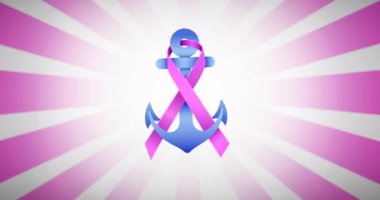 Pembe arka planda birden fazla pembe kurdele çapa logosu görünüyor. Göğüs kanseri pozitif farkındalık kampanyası konsepti dijital olarak üretildi.