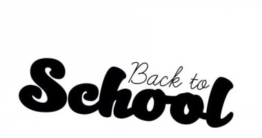 Beyaz arka planda okula dönüş metninin animasyonu. okul, eğitim ve öğrenim konsepti dijital olarak oluşturulmuş video.