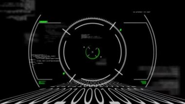 Veri işleme taramasının animasyonu. küresel bilim, dijital arayüz ve veri işleme kavramı dijital olarak oluşturulmuş video.