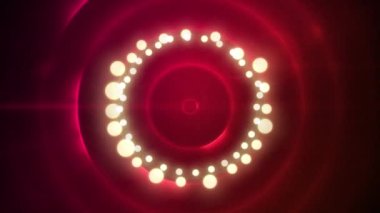 Kırmızı dairelerin üzerinde fotokopi alanı olan noel ışıklarının animasyonu. Noel, gelenek ve kutlama konsepti dijital olarak oluşturuldu.
