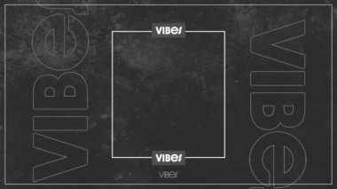Beyaz metin titreşimlerinin animasyonu, merkezi beyaz çerçeve ve gri arkaplanda boş alan. dijital arayüz ve sosyal medya mesajlaşma kavramı dijital olarak oluşturulmuş video.