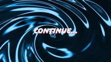 Mavi sıvı arkaplan üzerinde devam eden metin canlandırması. Video oyunu, dijital arayüz, iletişim ve eğlence konsepti dijital olarak oluşturuldu.