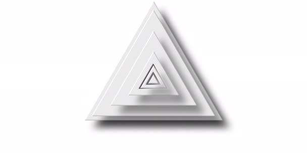 Animation Grauer Dreiecksschichten Die Auf Weißem Hintergrund Pulsieren Muster Farbe — Stockvideo