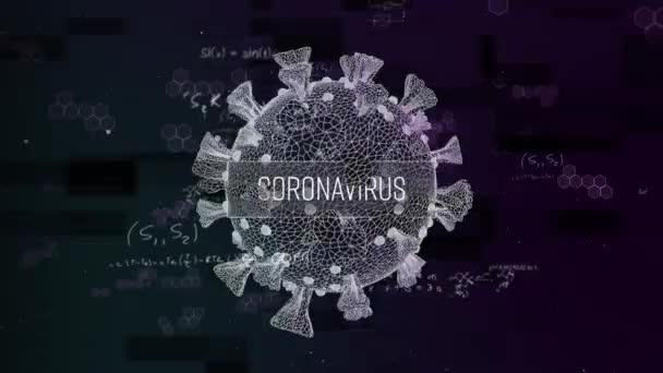 Animacja Komórek Wiremii Nad Tekstem Wirusa Korony Globalna Koncepcja Pandemii — Wideo stockowe