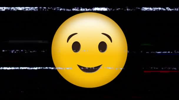 Animation Sourire Icône Emoji Sur Les Bruits Écran Concept Mondial — Video