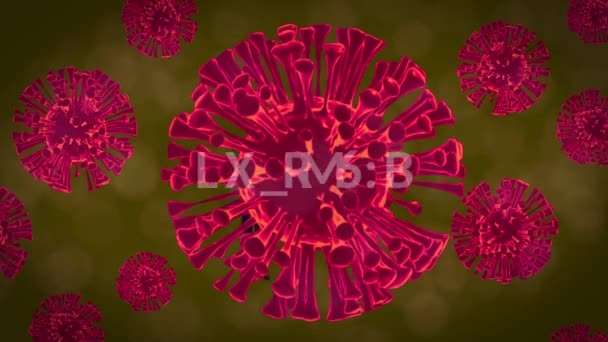 Animation Covid Cell Falling People Yellow Background Global Covid Pandemic — Stock Video