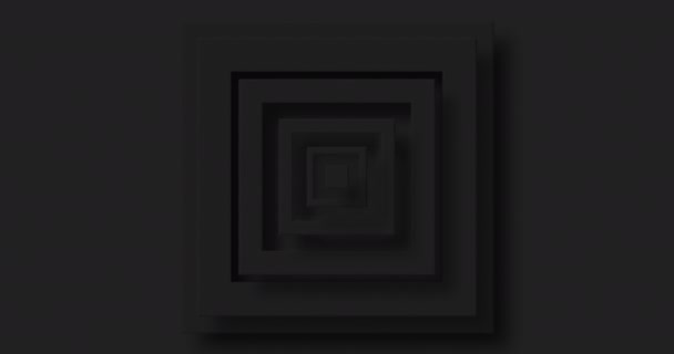 Animatie Van Zwarte Vierkante Lagen Pulserend Zwarte Achtergrond Patroon Kleur — Stockvideo