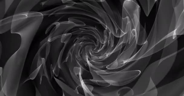 Анимация Серых Полупрозрачных Облаков Дыма Вращающихся Черном Фоне Шаблон Цвет — стоковое видео