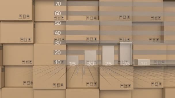 Statistické Zpracování Dat Základě Zásobníku Doručovacích Schránek Pozadí Logistika Dopravní — Stock video