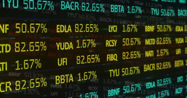 Animação Processamento Dados Financeiros Conceito Global Finanças Negócios Interface Digital — Vídeo de Stock