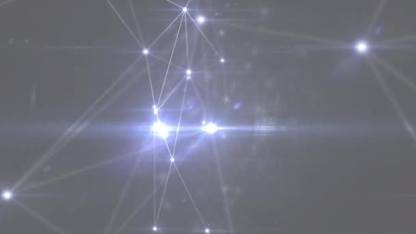 Digitale Animation Eines Glühenden Netzwerks Von Verbindungen Vor Grauem Hintergrund — Stockvideo