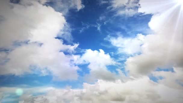 Animación Aumento Número Círculo Rojo Sobre Cielo Azul Soleado Comunicación — Vídeo de stock