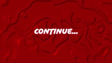 Kırmızı sıvı arkaplan üzerinde devam eden metin canlandırması. Video oyunu, dijital arayüz, iletişim ve eğlence konsepti dijital olarak oluşturuldu.