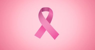 Pembe arka planda birden fazla pembe kurdele logosu görünüyor. Göğüs kanseri pozitif farkındalık kampanyası konsepti dijital olarak üretildi.