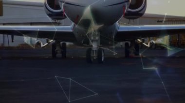 Uçak üzerinden yapılan dünya çapındaki bağlantı ağının animasyonu. küresel seyahat ve bağlantılar konsepti dijital olarak oluşturulmuş video.