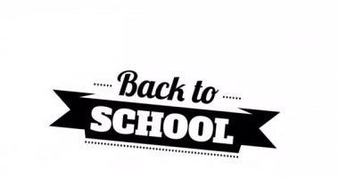 Beyaz arka planda okula dönüş metninin animasyonu. okul, eğitim ve öğrenim konsepti dijital olarak oluşturulmuş video.