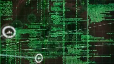 Siyah arkaplandaki covid hücreler üzerinden bağlantı ve veri işleme ağının animasyonu. küresel koronavirüs salgını konsepti dijital olarak oluşturulmuş görüntü.