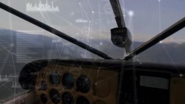 Uçak üzerinden bağlantı ağının animasyonu. küresel seyahat ve bağlantılar konsepti dijital olarak oluşturulmuş video.