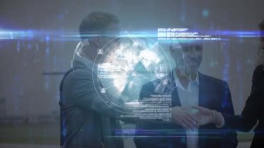 Dünya ve iş adamları arasındaki bağlantı ağının animasyonu. küresel iş, seyahat ve bağlantılar dijital olarak oluşturulmuş video.