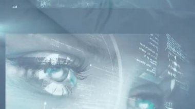 İş adamı tokalaşması üzerinden bağlantı ağının animasyonu. küresel iş, başarı, dijital arayüz ve dijital olarak oluşturulan veri işleme kavramı.