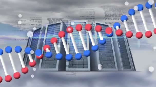 Taches Blanches Structure Adn Sur Traitement Des Données Les Serveurs — Video