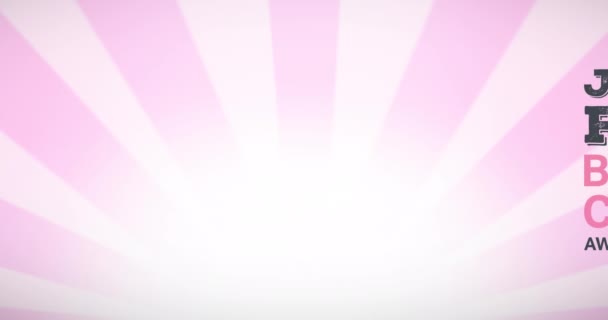 Animação Logotipo Fita Rosa Com Texto Câncer Mama Sobre Jovem — Vídeo de Stock
