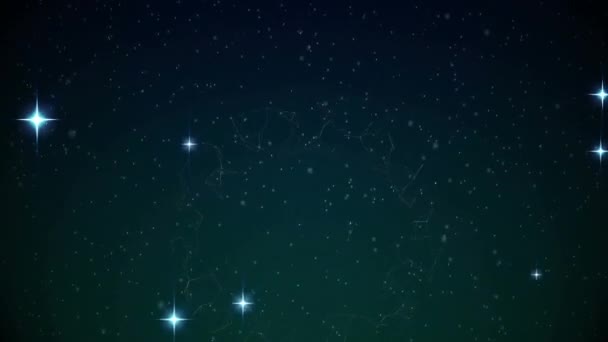 Animación Brillantes Estrellas Navideñas Cayendo Cielo Nocturno Navidad Tradición Concepto — Vídeo de stock