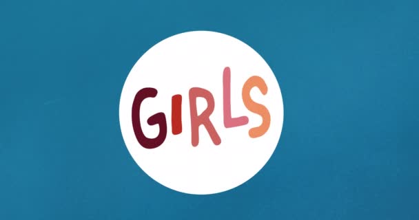 Animation Von Mädchen Text Über Blitz Girl Power Positive Weibliche — Stockvideo