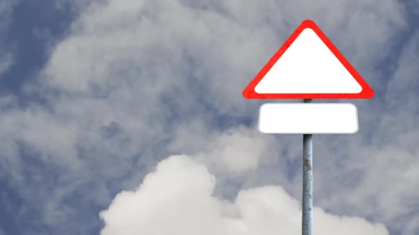 Poteau Signalisation Vierge Avec Espace Copie Contre Les Nuages Dans — Video