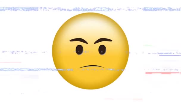 Animação Emoji Irritado Ícone Sobre Ruídos Tela Conceito Global Mídia — Vídeo de Stock