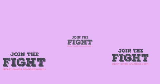 ピンクの背景に複数の乳がんテキストのアニメーション 乳がん認知キャンペーンのコンセプトデジタル生成ビデオ — ストック動画