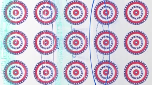 Animation Independence Day Text American Flag Stars Coloured Circles Patriotism — Stock Video