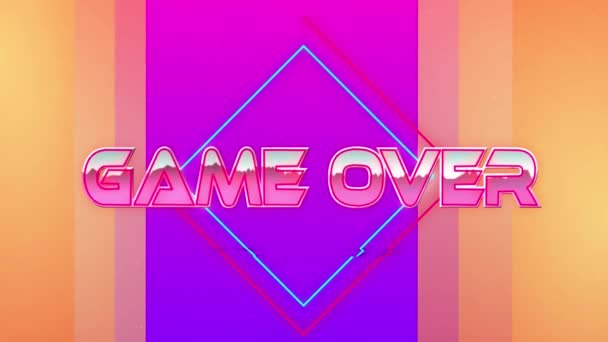 Animation Game Only Text Pink Metallic Letters Neon Lines Video — Video