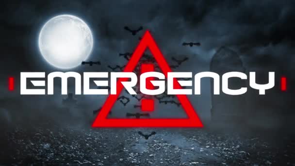 Animazione Emergenza Covid Testo Pipistrelli Luna Global Covid Concetto Pandemia — Video Stock