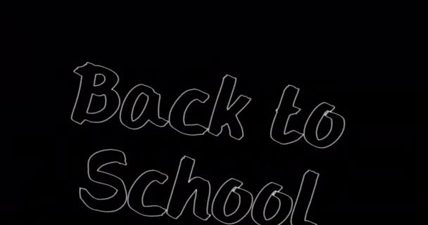 Animación Del Texto Regreso Escuela Sobre Fondo Negro Escuela Educación — Vídeo de stock