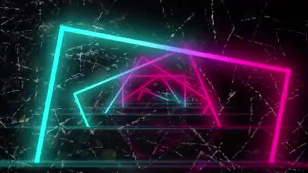 Анимация Разноцветных Геометрических Фигур Тёмном Фоне Концепция Компьютерных Игр Развлечений — стоковое видео