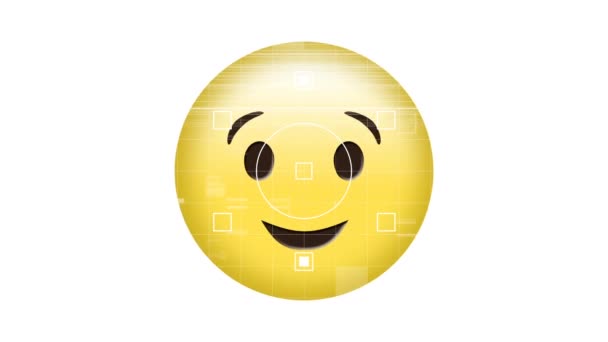 Animation Sourire Icône Emoji Sur Interface Numérique Concept Mondial Médias — Video