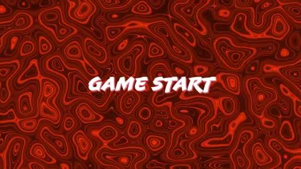 Animation Game Start Text Red Liquid Background Video Game Digital — Stock Video