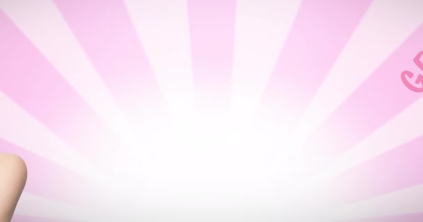 Animation Του Ροζ Λογότυπο Σφαίρα Συμμετάσχουν Κείμενο Πάνω Από Νεαρή — Αρχείο Βίντεο