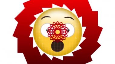 Dekoratif tasarımların dijital animasyonu beyaz arka planda şaşırmış yüz ifadeleri üzerine. ifade ve iletişim kavramı